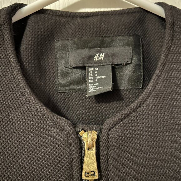 H&M Black Cocoon Coat US 4 - Picture 2 of 10